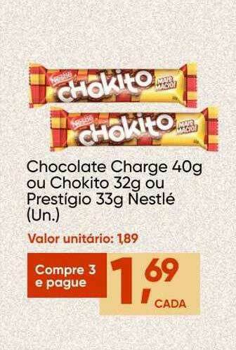 Imec Supermercados Chocolate Charge Ou Chokito Ou Prestigio Nestlé oferta