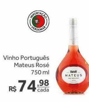 Verdemar Supermercado Vinho Português Mateus Rosé oferta