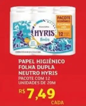 Papel higiênico folha dupla neutro hyris