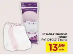 Carrefour Kit meias femininas Rotook oferta
