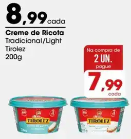 Zaffari Creme de Ricota Tradicional/Light Tirolez oferta