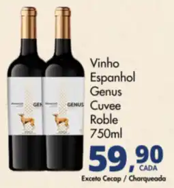 Delta Supermercados Vinho Espanhol Genus Cuvee Roble oferta