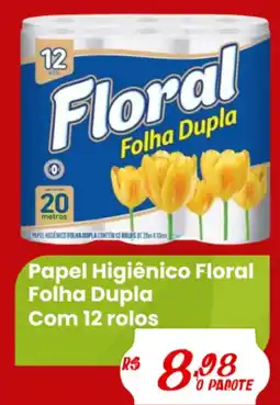 Ultrabox Papel Higiênico Floral Folha Dupla Com 12 rolos oferta