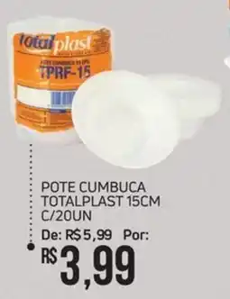 Economart Atacadista Pote cumbuca totalplast 15cm c/20un oferta