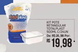 Economart Atacadista Kit pote retangular totalplast c/24un oferta
