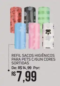 Economart Atacadista Refil sacos higiênicos para pets c/6un cores sortidas oferta