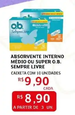 Assaí Atacadista Absorvente interno médio ou super o.b. sempre livre oferta