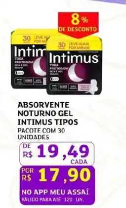 Assaí Atacadista Absorvente noturno gel intimus tipos oferta