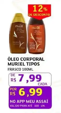 Assaí Atacadista Óleo corporal muriel tipos frasco oferta