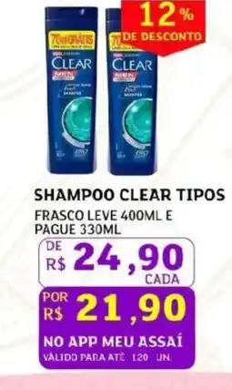 Assaí Atacadista Shampoo clear tipos oferta
