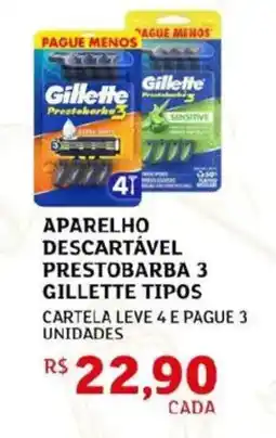 Assaí Atacadista Aparelho descartável prestobarba 3 gillette tipos oferta