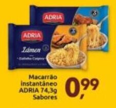 Supermercados Nori Macarrao Instantaneo Adria 74.3g sabores oferta
