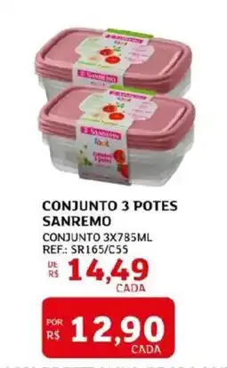 Assaí Atacadista Conjunto 3 potes sanremo oferta
