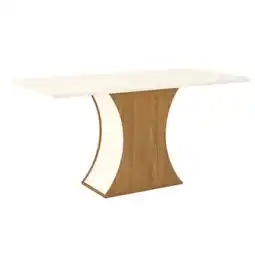 Benoit Mesa de Jantar Henn SC15-127 Luiza Tampo MDF Com Vidro Canto Arredondado 160cm oferta