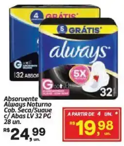 Fort Atacadista Absorvente Always Noturno Cob. Seca/Suave oferta