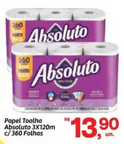 Fort Atacadista Papel Toalha Absoluto 3X120m c/360 Folhas oferta