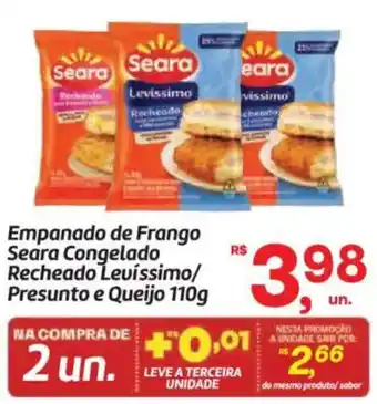 Empanado de Frango Seara Congelado Recheado Leuíssimo/ Presunto e Queijo