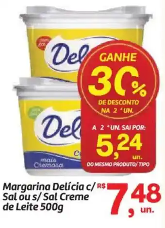 Margarina Delícia c/ Sal ou s/Sal Creme de Leite