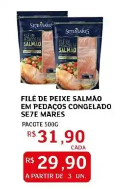 Assaí Atacadista File em pedacos de salmao em pedaços congelado se7e mares oferta