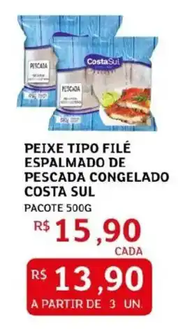 Assaí Atacadista Peixe tipo filé espalmado de pescada congelado costa sul pacote oferta