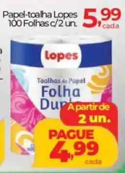Lopes Supermercados Papel-toalha Lopes 100 Folhas c/2 un. oferta