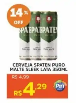 Pinheiro Supermercado Cerveja spaten puro malte sleek lata oferta