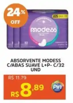 Pinheiro Supermercado Absorvente modess c/abas suave l+p- c/32 und oferta