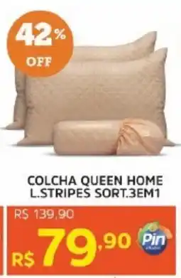 Pinheiro Supermercado Colcha queen home l.stripes sort.3em1 oferta