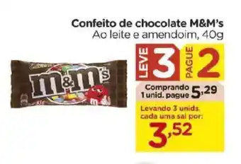 Confeito de chocolate M&M's Ao leite e amendoim,
