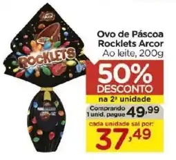 Carrefour Ovo de Páscoa Rocklets Arcor Ao leite, oferta