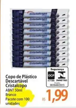 Atacadão Copo de Plástico Descartável Cristalcopo ABNT oferta