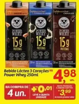 Fort Atacadista Bebida Láctea 3 Corações Power Whey oferta