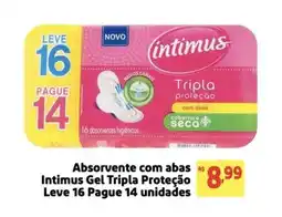 Mercado Extra Absorvente com abas Intimus Gel Tripla Proteção oferta