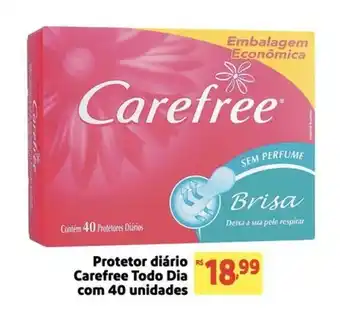 Protetor diário Carefree Todo Dia com 40 unidades
