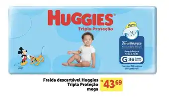 Fralda descartável Huggies Tripla Proteção mega