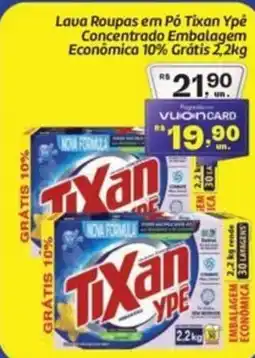 Comper Lava Roupas em Pó Tixan Ypê Concentrado Embalagem Econômica 10% Grátis oferta