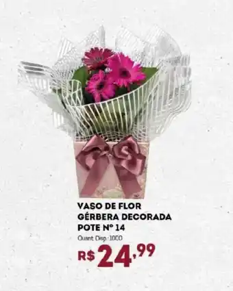 Vaso de flor gerbera decorada pote n° 14