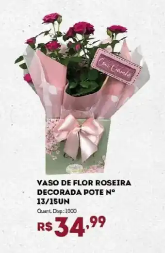 Vaso de flor roseira decorada pote n° 13/15un