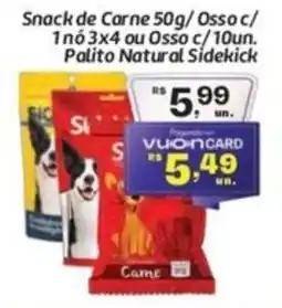 Comper Snack de Carne /Osso c/ 1nó 3x4 ou Osso c/10un. Palito Natural Sidekick oferta