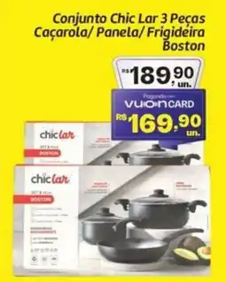 Comper Conjunto Chic Lar 3 Peças Caçarola/ Panela/Frigideira Boston oferta