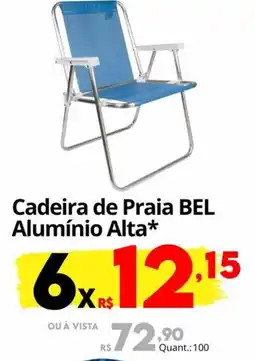 Althoff Supermercados Cadeira de Praia BEL Alumínio Alta oferta