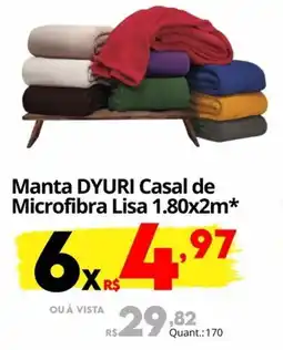 Althoff Supermercados Manta DYURI Casal de Microfibra Lisa 1.80x2m oferta