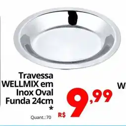 Althoff Supermercados Travessa WELLMIX em Inox Oval Funda 24cm oferta
