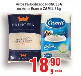 Supermercados Mundial Arroz Parbolizado Princesa ou Arroz Branco Camil 5kg oferta