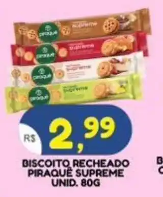 Biscoito recheado piraque supreme unid.