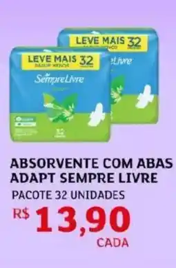 Assaí Atacadista Absorvente com abas adapt sempre livre pacote 32 unidades oferta