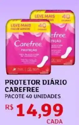 Assaí Atacadista Protetor diário carefree pacote 40 unidades oferta