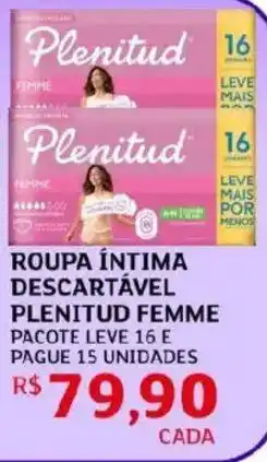 Assaí Atacadista Roupa íntima descartável plenitud femme oferta
