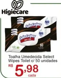 Giga Atacado Toalha Umedecida Select Wipes Toilet oferta