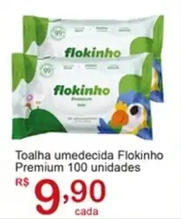 Giga Atacado Toalha umedecida Flokinho Premium 100 unidades oferta